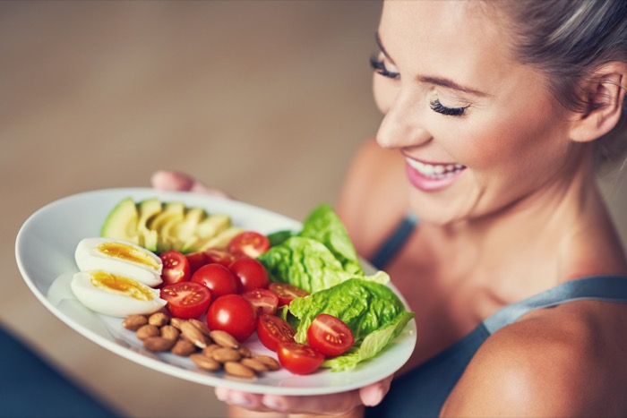Woman eating healthy